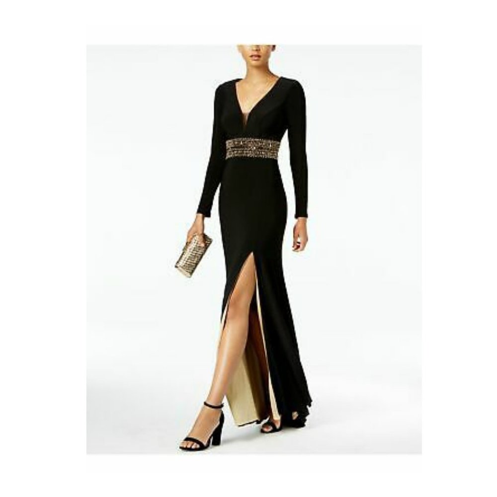 Black and Gold Evening Gown